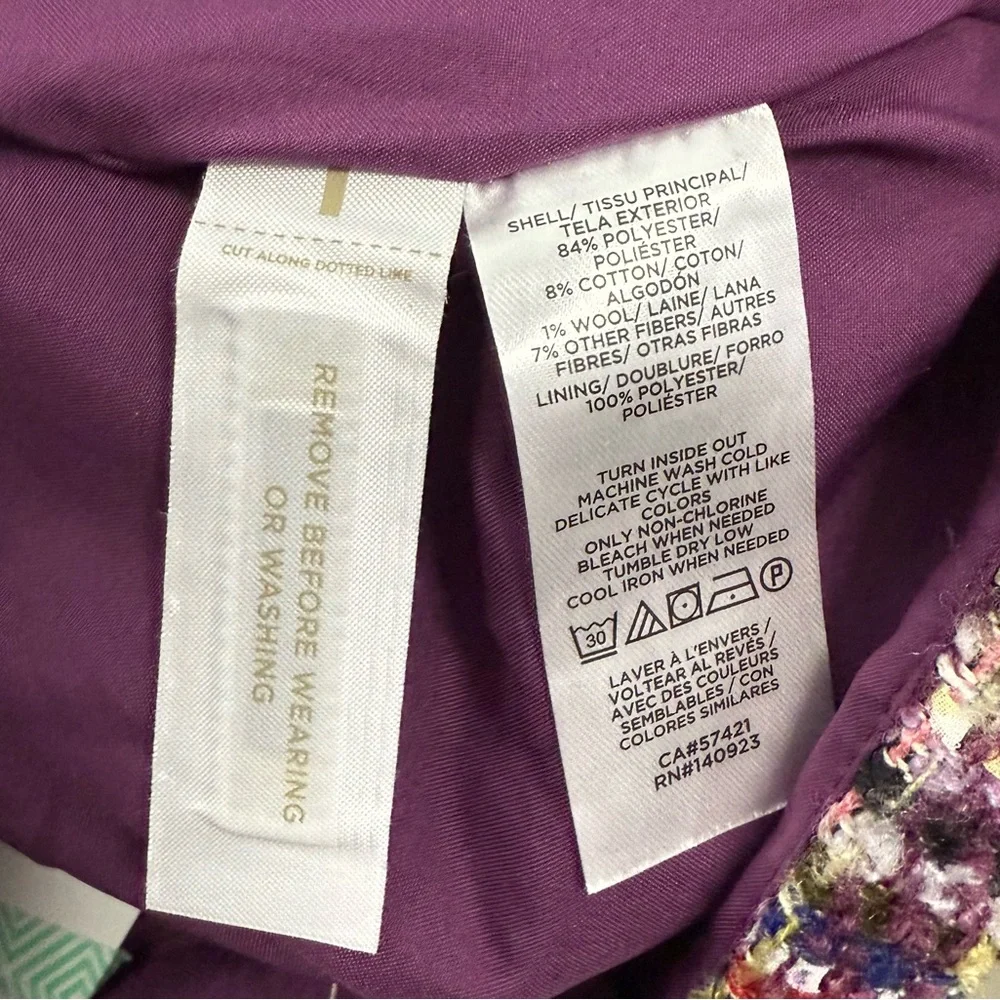 LOFT Multicolor Tweed Mini Skirt with Gold-Tone Buttons - Picture 4 of 5